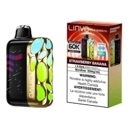 Linvo Rave 60K Disposable Vape – 20 ML – Strawberry Banana