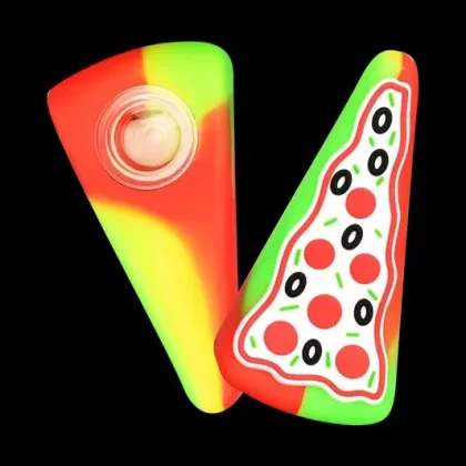 Pizza Slice Silicone Hand Pipe with Glass Bowl