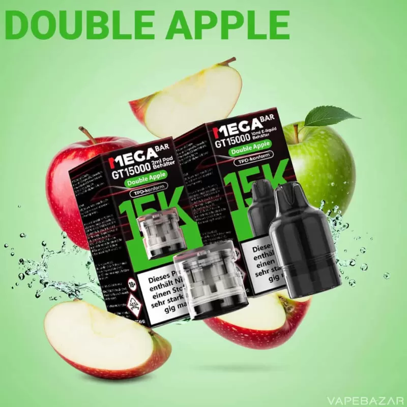 MEGABAR GT15000 Prefilled Pods – Double Apple (2+10ml)