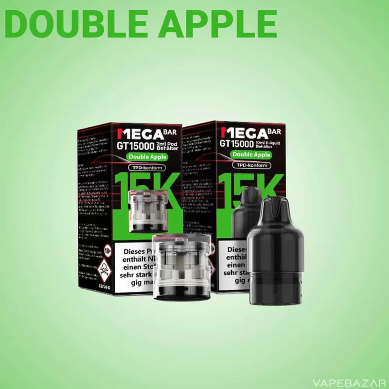 MEGABAR GT15000 Prefilled Pods – Double Apple (2+10ml) - Image 2
