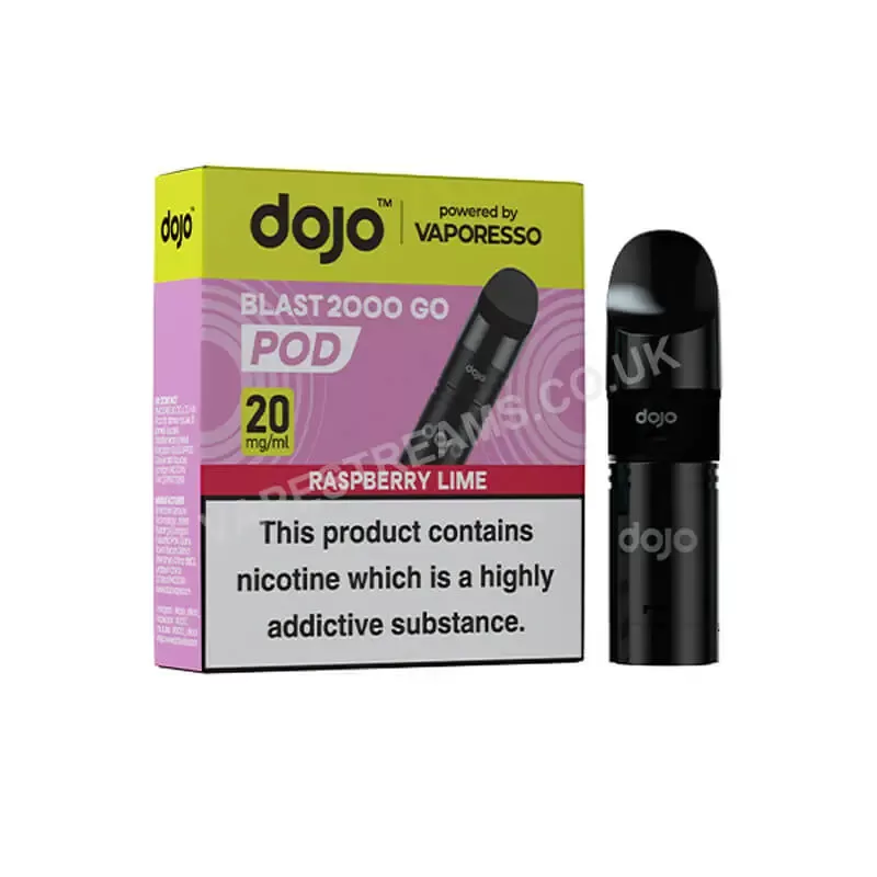 Dojo Blast 2000 Go Raspberry Lime Prefilled Pod - Vapestreams Co