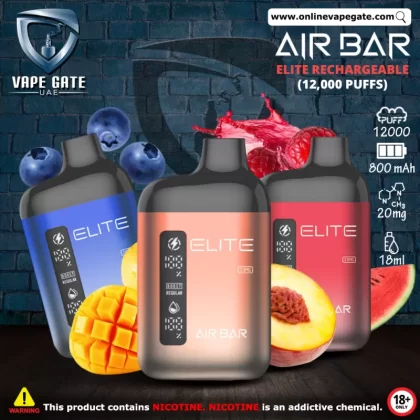 Air Bar - Elite Rechargeable Disposable Vape (12,000 Puffs) - 20 mg / Watermelon