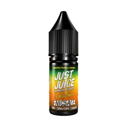 Just Juice Exotic Fruits Pineapple, Papaya & Coconut Nic Salt Vape Juice - 10 Pack - Strength