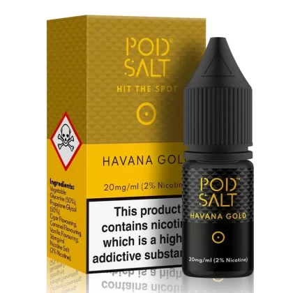 Havana Gold By Pod Salt 10ml - Nicotine Strength#11mg (Salt)>20mg (Salt) (6B4C67)
