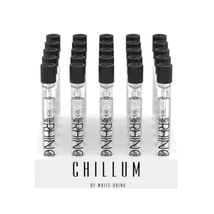White Rhino Chillum With Silicone Cap (25 Count Display)