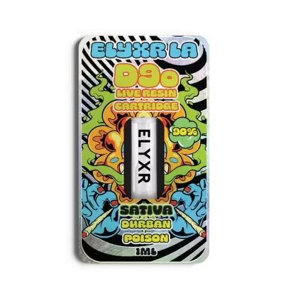 Elyxr D9o Live Resin 90% Cartridge 1 Gram (1000mg) - Strain#Indica