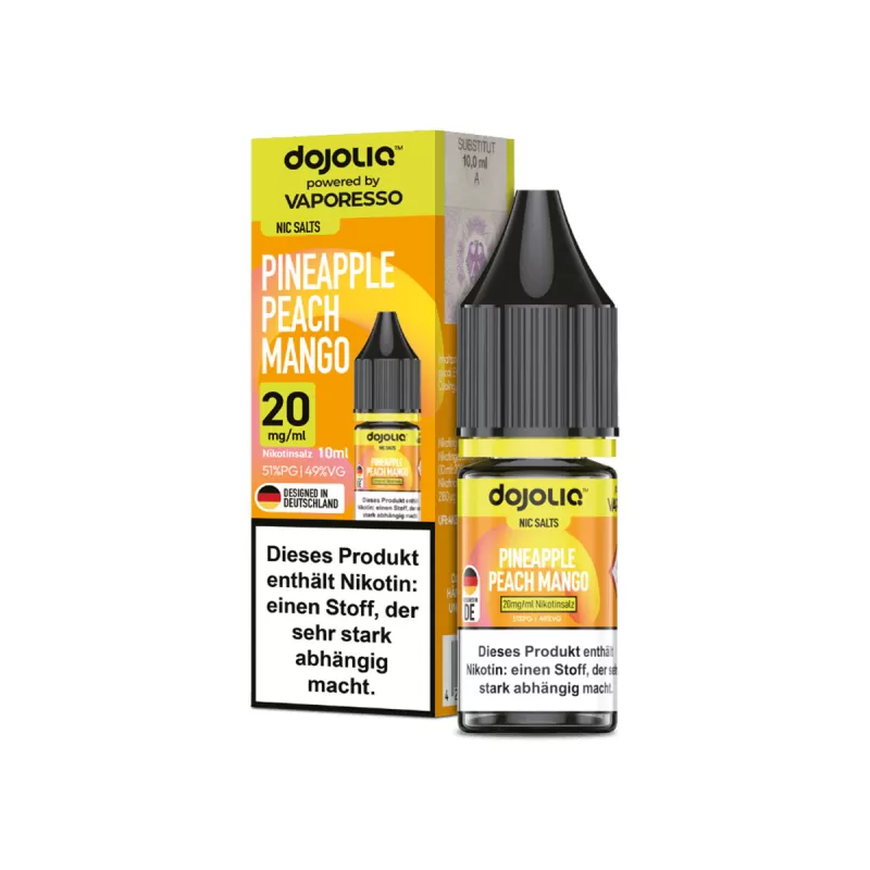 Dojoliq – Pineapple Peach Mango 10ml - 20mg/ml, 10mg/ml; Vaporesso; Pfirsich, Ananas - Image 3
