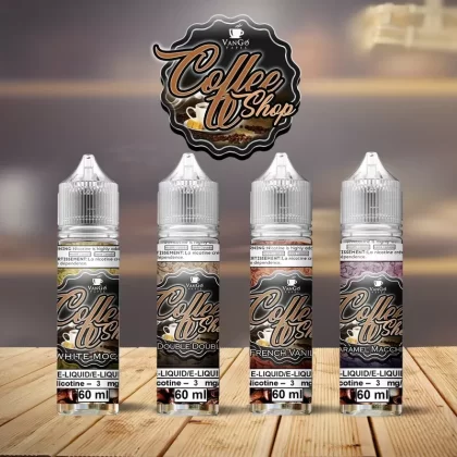 Vaping Dream – Coffee Shop (4 Flavors) - Size#30>60~Nicotine#0>3>6>12>18>10mg Salt>20mg Salt>35mg Salt>50mg Salt