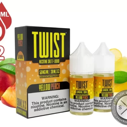 Yellow Peach by Twist Salt 60ml - Vape Product, Vape Product