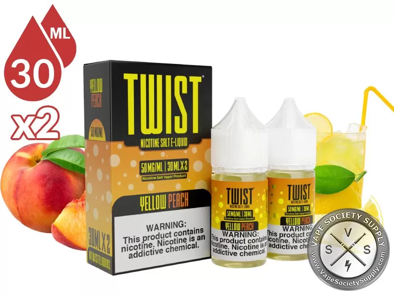 Yellow Peach by Twist Salt 60ml - Vape Product, Vape Product