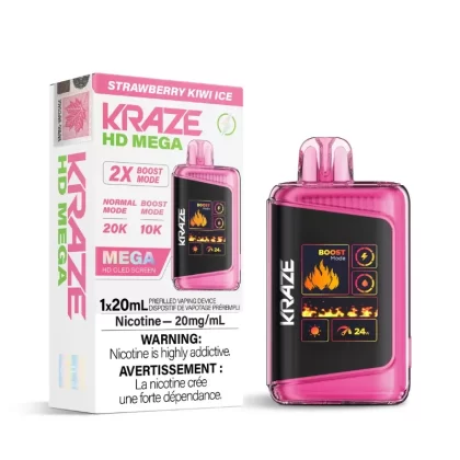 Kraze HD Mega Strawberry Kiwi Ice (20K Puffs) Disposable Vape