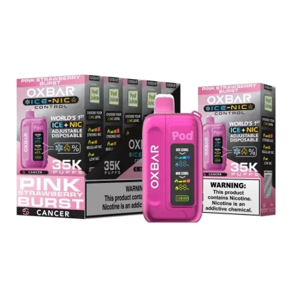Pink Strawberry Burst – Pod Juice X Oxbar Ice-Nic 35K – United States