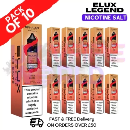 Tiger Blood Elux Legend Nic Salt BOX OF 10