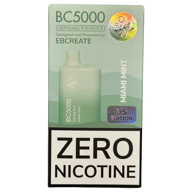 Zero Nicotine – BC5000 – Miami Mint – EBCreate - Ejuicewarehouse
