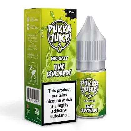 LIME LEMONADE BY PUKKA JUICE NIC SALT E-LIQUID - Nicotine Strength#10ml Bottle - 10mg Nicotine>10ml Bottle - 20mg Nicotine