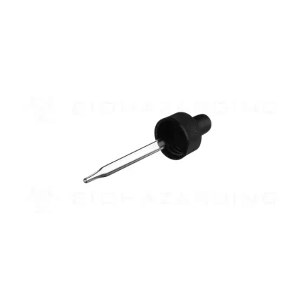 Dropper Cap | Plastic Caps w/ Glass Dropper | 15mm – Black – 371 Count - Ejuicewarehouse