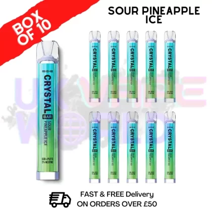 Sour Pineapple ICE – Crystal Bar Puffs 600 SKE Box Of 10