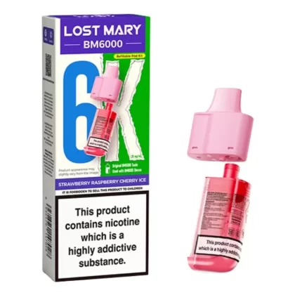 Strawberry Raspberry Cherry Ice BM6000 Prefilled Pods by Lost Mary (2ml + 10ml)