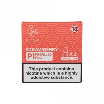 Elf Bar Mate 500 P1 Strawberry Mate P1 Nic Salt E Liquid Pods (2 x 2ml)