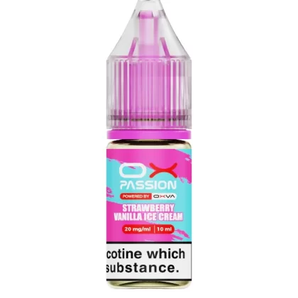 Strawberry Vanilla Ice Cream OX Passion Nic Salt E-Liquid by OXVA - 10ml