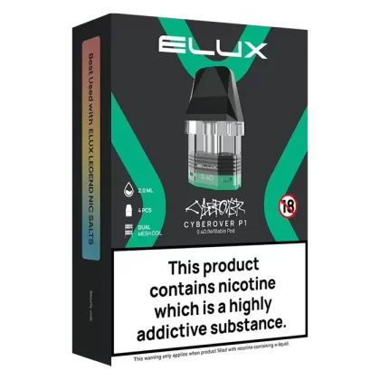 Elux Cyberover P1 Replacement Pods - Ohm#0.4 Ohm>0.6 Ohm>0.8 Ohm