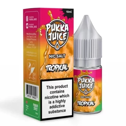TROPICAL BY PUKKA JUICE NIC SALT E-LIQUID - Nicotine Strength#10ml Bottle - 10mg Nicotine>10ml Bottle - 20mg Nicotine