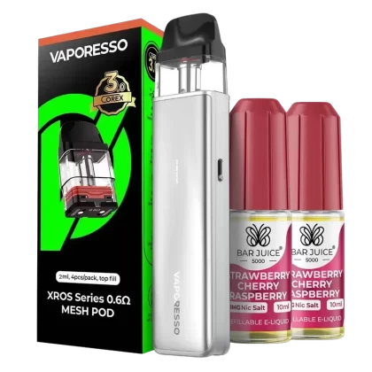 Vaporesso Xros 5 Mini Pod Kit Bundle - Color#Titanium Silver>Black>Carbon Black>Flowing Blue>Flowing Green>Flowing Pink>Pastel Crystal>Purple>Rose Red>Sky Blue