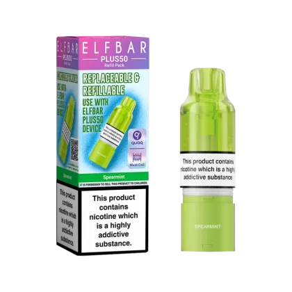 Spearmint ElfBar Plus 50 Refill Pack - 20mg - Vape Product (B775B7)