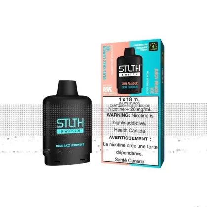 STLTH SWITCH Vape Pod – 15K Puffs – Blue Razz Lemon Ice & Juicy Peach Ice