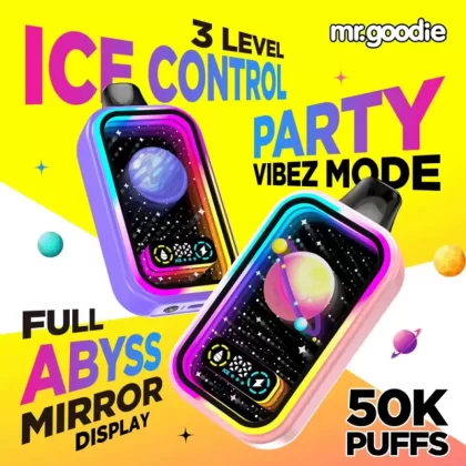 Mr.Goodie 50K | 50000 puffs adjustable ice party mirror display disposable vape - Aiviouvapes