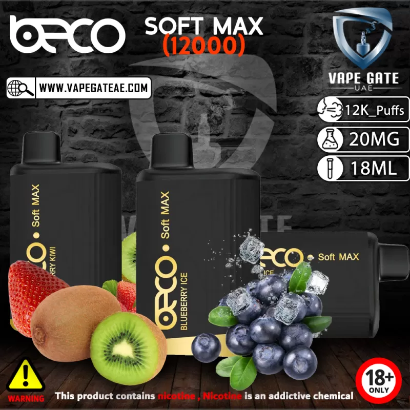 BECO SOFT MAX DISPOSABLE VAPE (12000 PUFFS) - 20 mg / Red Wine