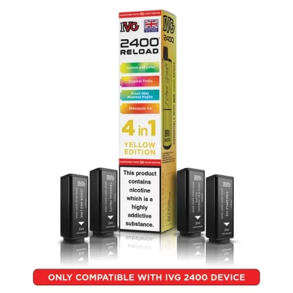 IVG 2400 Reload 4 in 1 Prefilled Pods Yellow Edition - Strength#20mg (09B634)