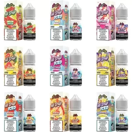 Hi-Drip Salt Nic Premium E-Liquid 30ml - Passion Fruit Lemonade ICED / 20mg - Skullvaping