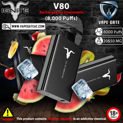IGNITE - V80 Rechargeable Disposable Vape (8000 Puffs) - 50 mg / Banana Cherry
