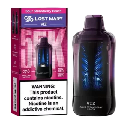Sour Strawberry Peach Disposable Vape (55000 Puffs) by Lost Mary VIZ 55K