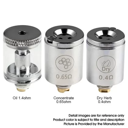 Original LTQ Vapor CURER Replacement Coils (3pcs/pack) including Oil Coil, Dry herb Coil, Concentrate Wax Coil Optional