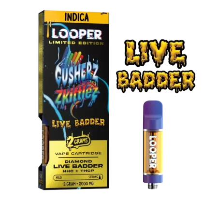 Looper Vape Live Badder 2g Cartridge: Gusherz x Zkittlez
