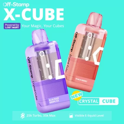 Made in Indonesia | Off-Stamp X-CUBE "Crystal Cube" 35K Disposable POD – 35,000 Puffs - Tropical Guava