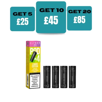 Elf Bar 4IN1 3200 Prefilled Pod Refills - £7.99 or 3 for £25 - Blueberry Edition