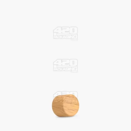Child Resistant | Smooth Push Down & Turn Flat Plastic Caps for Glass Tube w/ Foam Liner | 18mm – Oak Wood – 400 Count