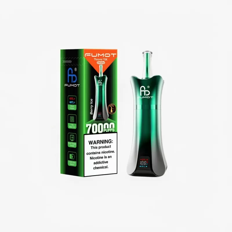 FUMOT Throne 70K Shisha Disposable Vape 1000mAh - Berry Ice, Blueberry Gum; Vape Product, Vape Product (6E000A) - Image 2