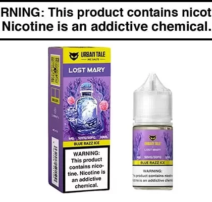 BLUE RAZZ ICE BY LOST MARY X URBAN TALE NIC SALTS 30ML - Vapejuice