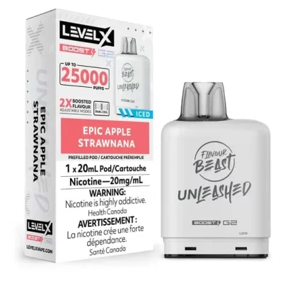 Flavour Beast Level X G2 Ultra Pod – 50k Puffs – Epic Apple Strawnana Iced