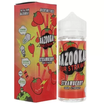 STRAWBERRY SOUR STRAWS E-LIQUID BY BAZOOKA 100ML 70VG
