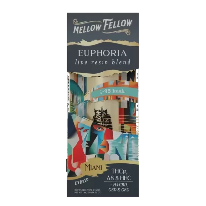Mellow Fellow Euphoria Miami – i-95 Kush – Hybrid – 1ml Live Resin Disposable Vape