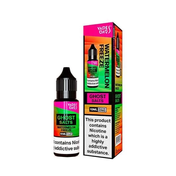 Box of 10 – 20mg Vapes Bars Ghost Salts Nic Salts 10ml E-liquid - Banana Foam Sweets, Black Mamba; Vape Product