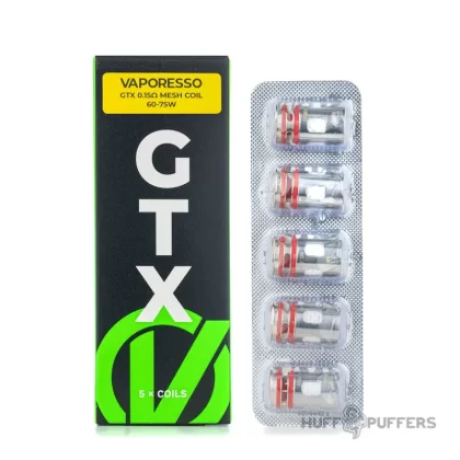 Vaporesso GTX Coils - 0.15 ohm Mesh (60-75W), 0.2 ohm Mesh (45-60W)