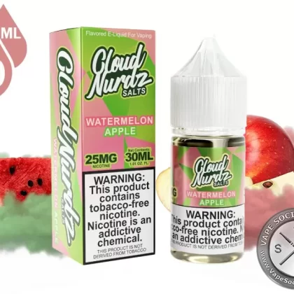Watermelon Apple by Cloud Nurdz Salts 30ml - Vape Product, Vape Product (AE2348)