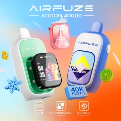 AIRFUZE Addon 40K Disposable Device - 40000 Puffs - Addon w/ Nicotine Strip / Sour Blue Pink Lemonade (Sour Control)