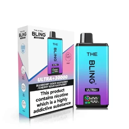 The Bling Ultra Plus 30K Vape Kit Blueberry Sour Raspberry / Cherry Sour Raspberry - Nicotine Strength#20mg